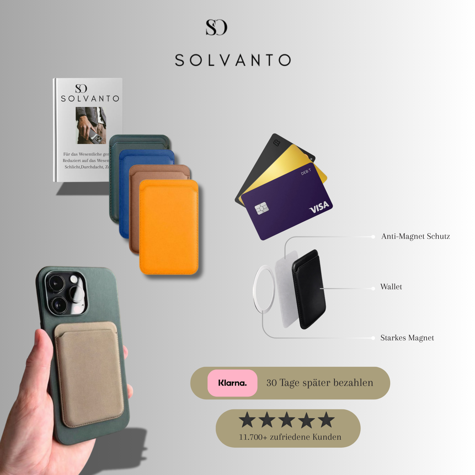 Solvanto® Magsafe Leder Wallet