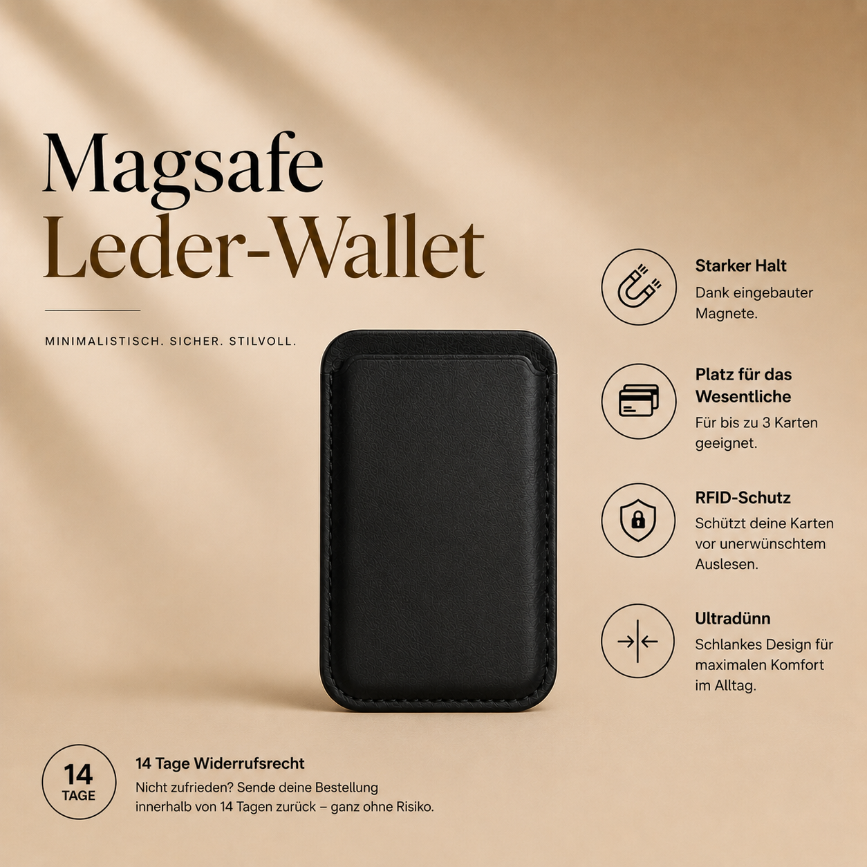 Solvanto® Magsafe Leder Wallet